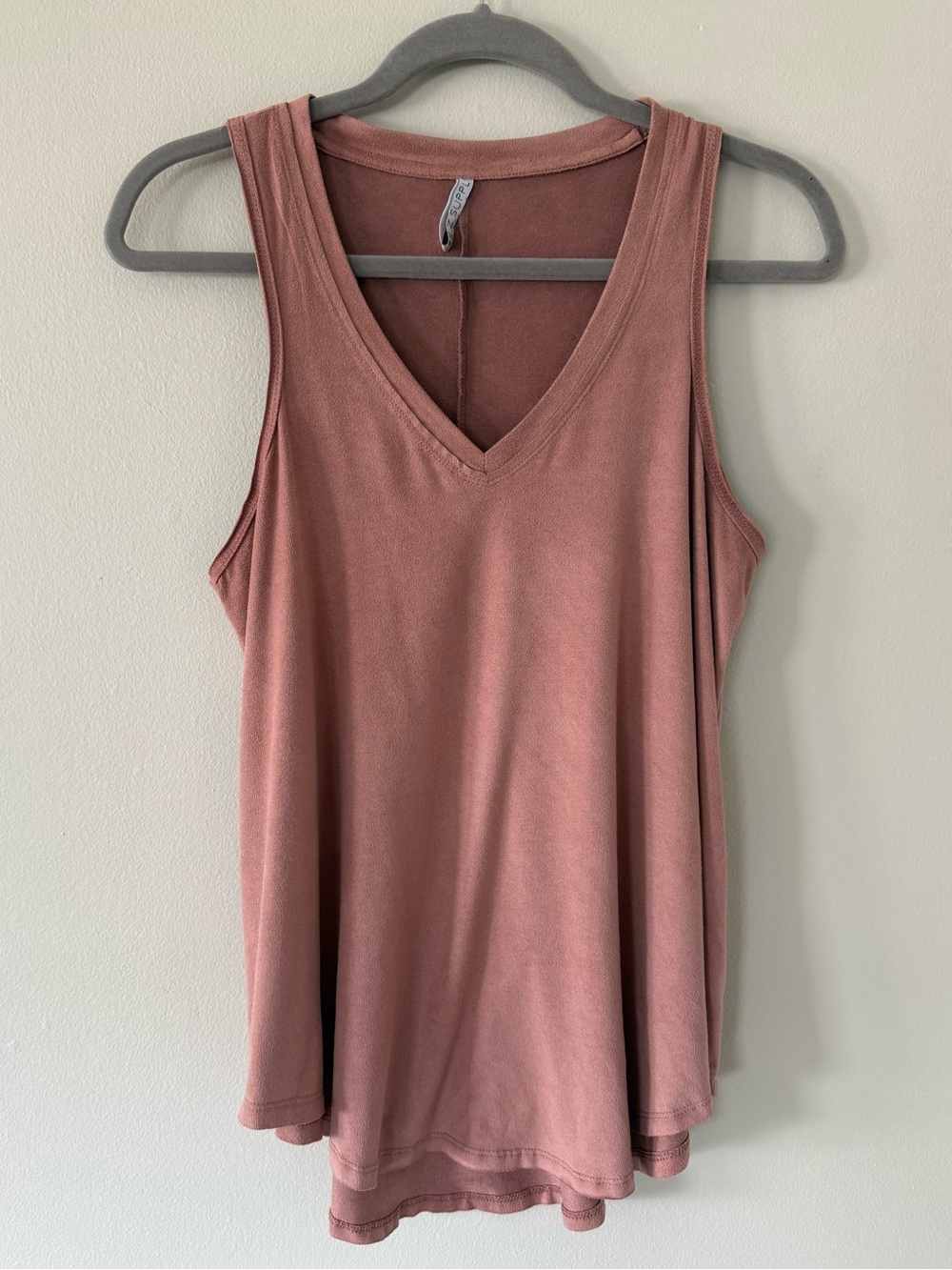 Zsupply V-Neck Sleeveless Tank Top - Dusty Rose